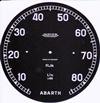ABARTH-JAEGER rev counter face Ø 120mm, scale: 8000 RPM.